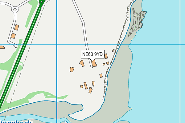 NE63 9YD map - OS VectorMap District (Ordnance Survey)