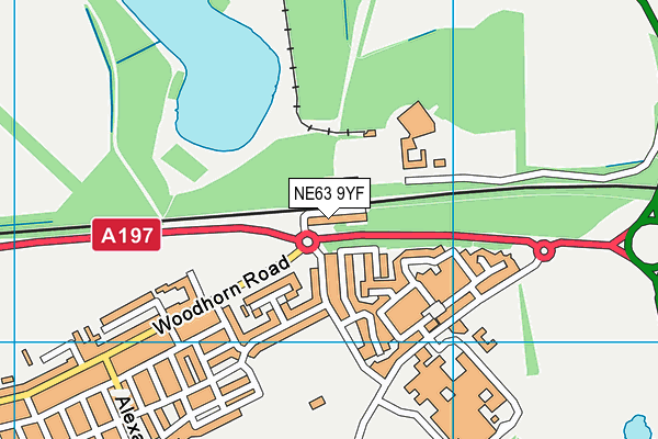 NE63 9YF map - OS VectorMap District (Ordnance Survey)