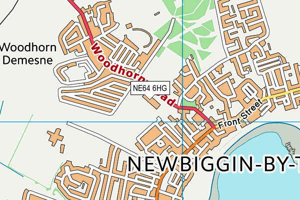 Newbiggin Sports And Community Centre map (NE64 6HG) - OS VectorMap District (Ordnance Survey)
