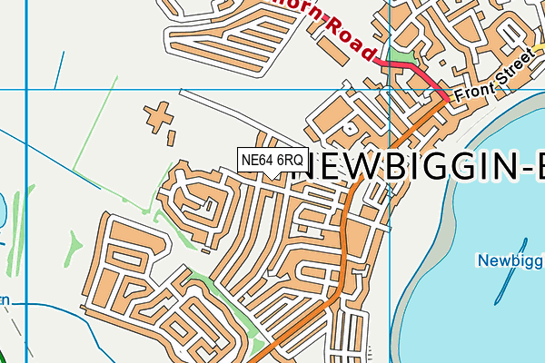 Newbiggin Colliery Welfare (Closed) map (NE64 6RQ) - OS VectorMap District (Ordnance Survey)