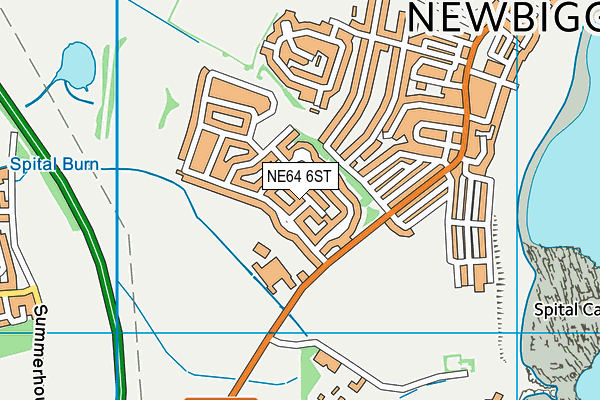 NE64 6ST map - OS VectorMap District (Ordnance Survey)