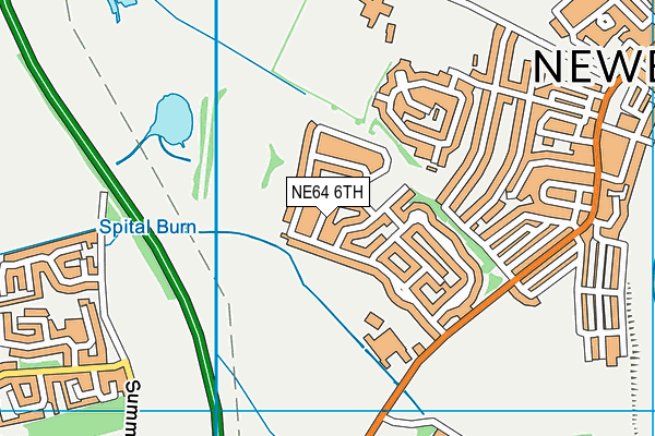 NE64 6TH map - OS VectorMap District (Ordnance Survey)