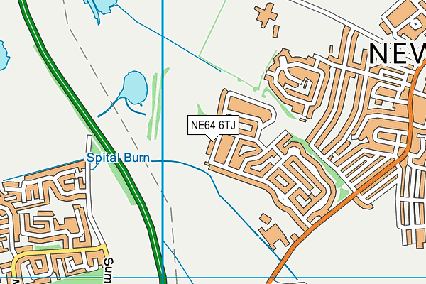 NE64 6TJ map - OS VectorMap District (Ordnance Survey)