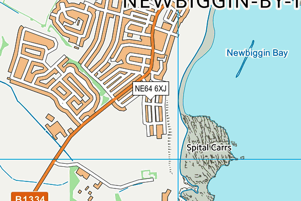 NE64 6XJ map - OS VectorMap District (Ordnance Survey)