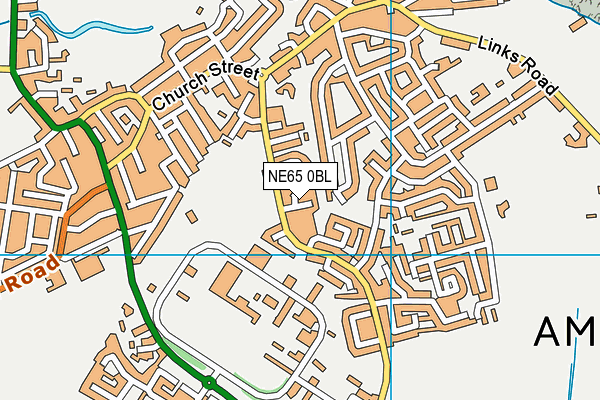 NE65 0BL map - OS VectorMap District (Ordnance Survey)