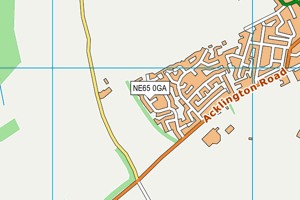 NE65 0GA map - OS VectorMap District (Ordnance Survey)