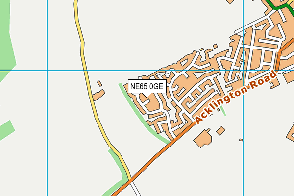 NE65 0GE map - OS VectorMap District (Ordnance Survey)
