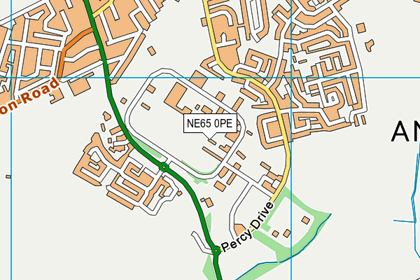 NE65 0PE map - OS VectorMap District (Ordnance Survey)