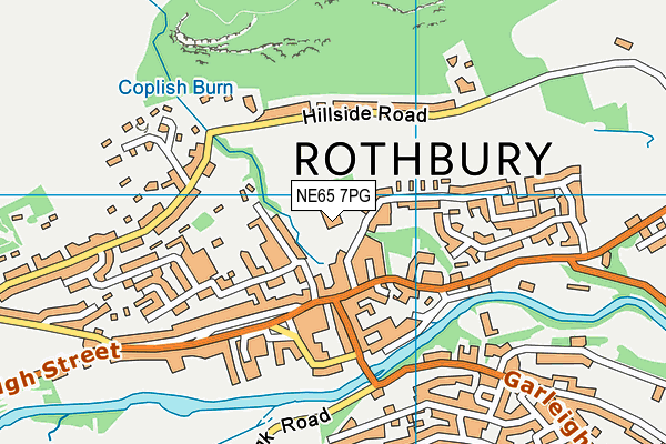 Rothbury First School map (NE65 7PG) - OS VectorMap District (Ordnance Survey)