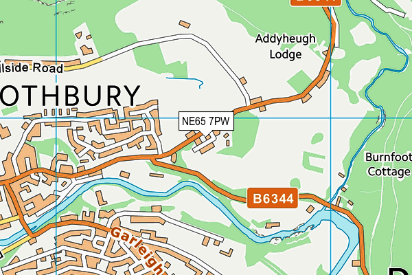 NE65 7PW map - OS VectorMap District (Ordnance Survey)