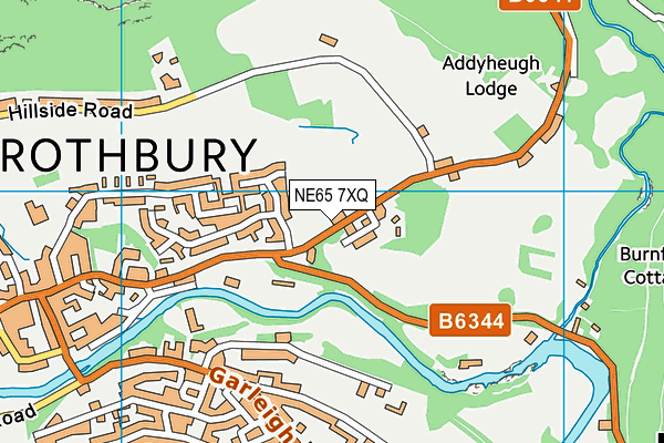 Rothbury Fc map (NE65 7XQ) - OS VectorMap District (Ordnance Survey)