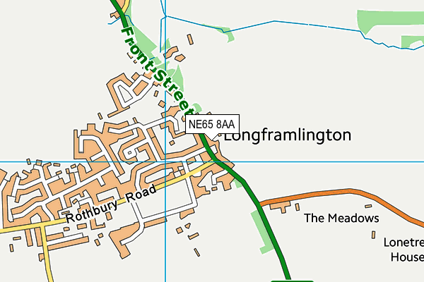 NE65 8AA map - OS VectorMap District (Ordnance Survey)