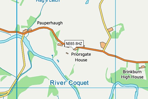 NE65 8HZ map - OS VectorMap District (Ordnance Survey)