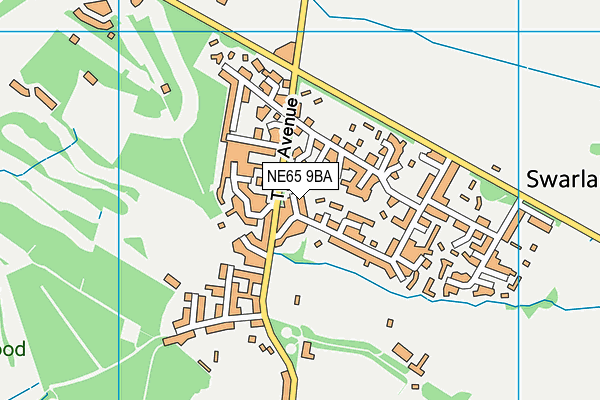 NE65 9BA map - OS VectorMap District (Ordnance Survey)