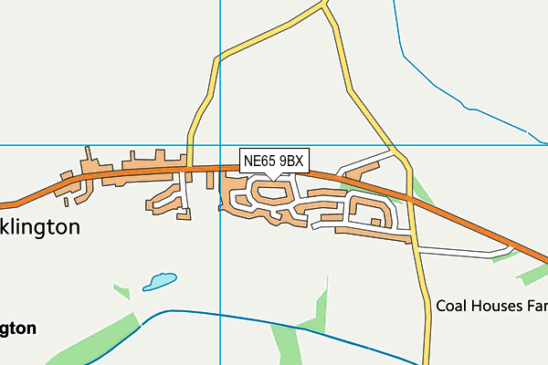 NE65 9BX map - OS VectorMap District (Ordnance Survey)