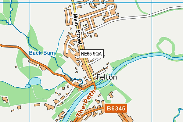 Felton Recreation Field map (NE65 9QA) - OS VectorMap District (Ordnance Survey)