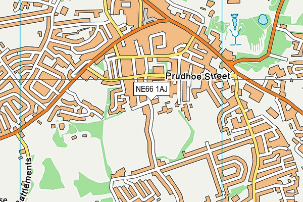 NE66 1AJ map - OS VectorMap District (Ordnance Survey)