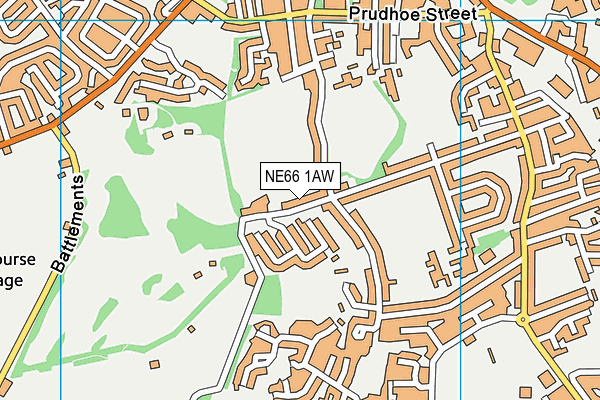 NE66 1AW map - OS VectorMap District (Ordnance Survey)