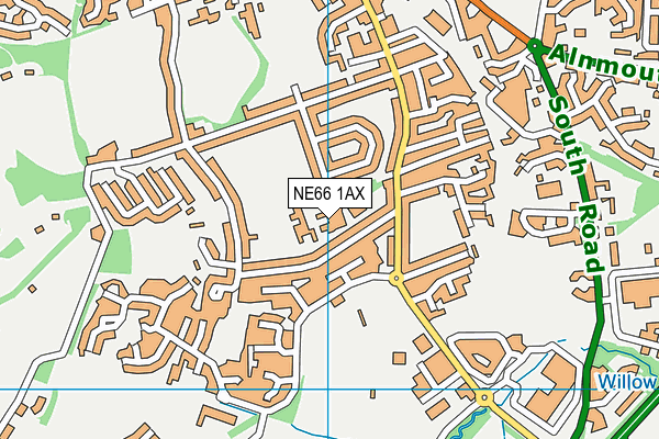 Alnwick Adult Learning Centre map (NE66 1AX) - OS VectorMap District (Ordnance Survey)