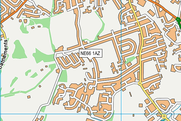 NE66 1AZ map - OS VectorMap District (Ordnance Survey)