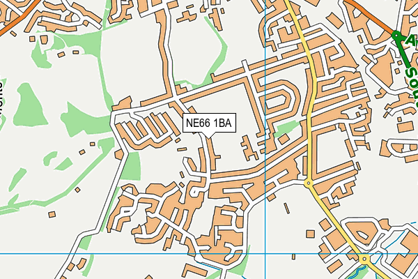 NE66 1BA map - OS VectorMap District (Ordnance Survey)