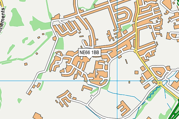 NE66 1BB map - OS VectorMap District (Ordnance Survey)