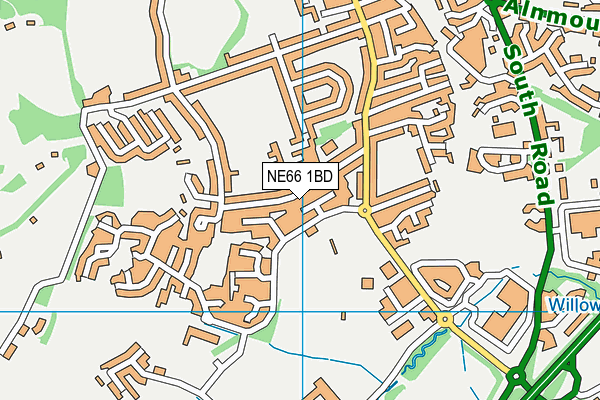 NE66 1BD map - OS VectorMap District (Ordnance Survey)