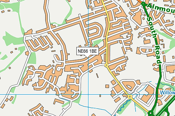 NE66 1BE map - OS VectorMap District (Ordnance Survey)