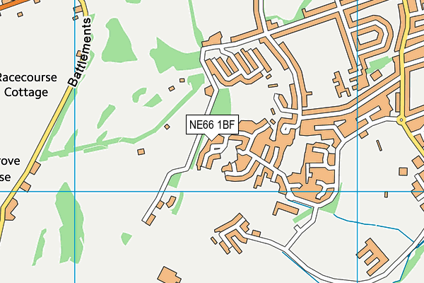 NE66 1BF map - OS VectorMap District (Ordnance Survey)