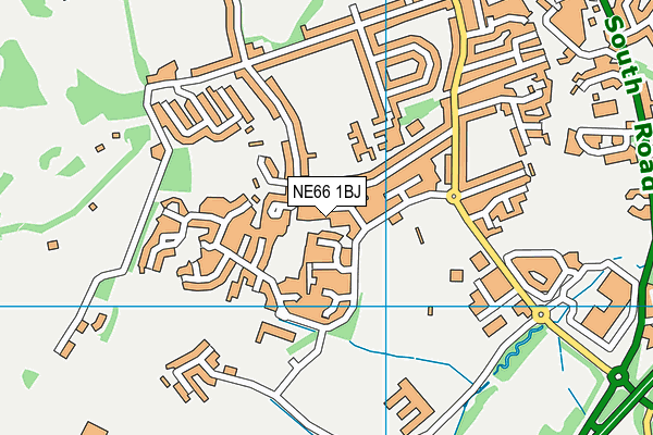 NE66 1BJ map - OS VectorMap District (Ordnance Survey)
