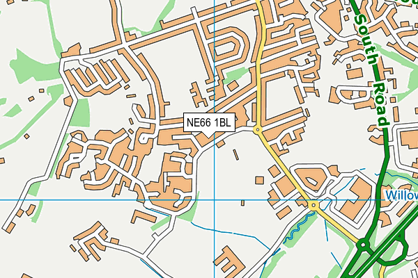 NE66 1BL map - OS VectorMap District (Ordnance Survey)