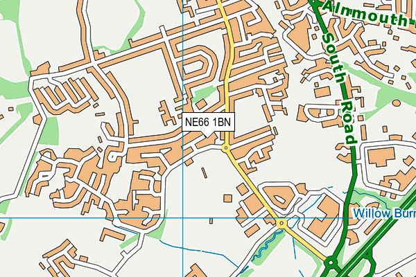 NE66 1BN map - OS VectorMap District (Ordnance Survey)