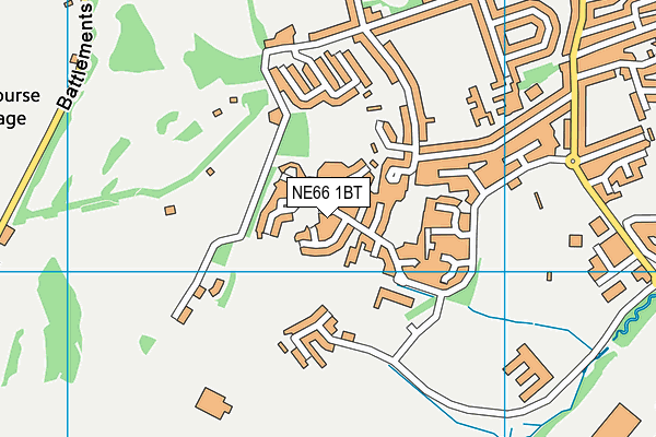 NE66 1BT map - OS VectorMap District (Ordnance Survey)
