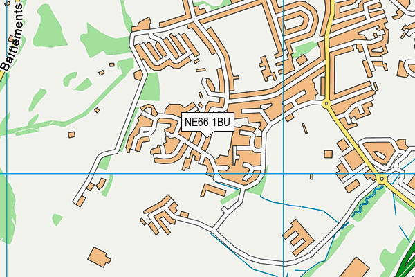 NE66 1BU map - OS VectorMap District (Ordnance Survey)