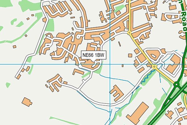 NE66 1BW map - OS VectorMap District (Ordnance Survey)