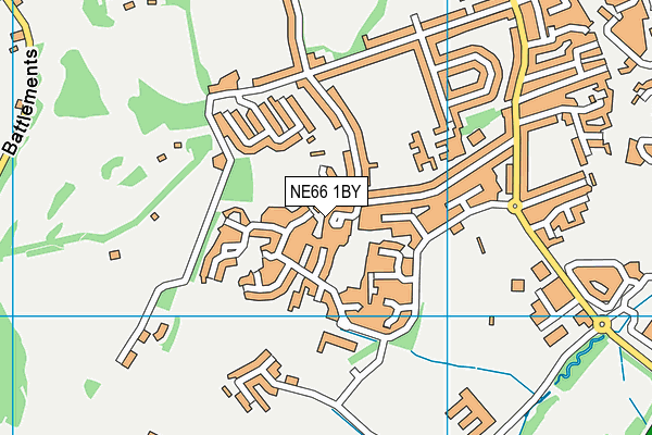 NE66 1BY map - OS VectorMap District (Ordnance Survey)