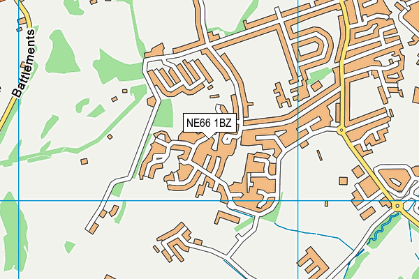 NE66 1BZ map - OS VectorMap District (Ordnance Survey)