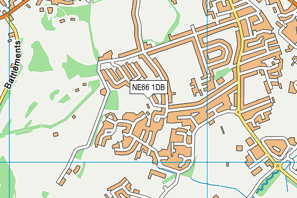 NE66 1DB map - OS VectorMap District (Ordnance Survey)