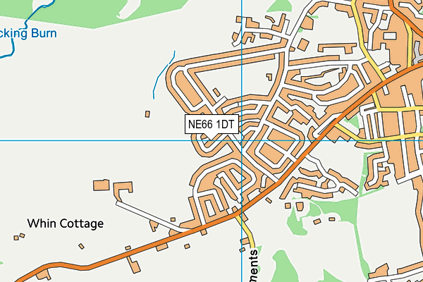 NE66 1DT map - OS VectorMap District (Ordnance Survey)