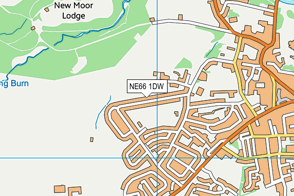 NE66 1DW map - OS VectorMap District (Ordnance Survey)