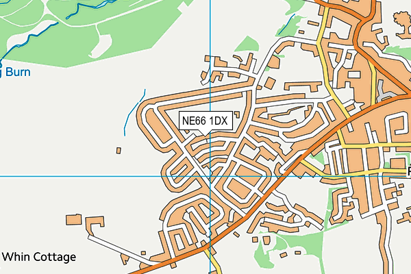 NE66 1DX map - OS VectorMap District (Ordnance Survey)