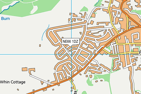 NE66 1DZ map - OS VectorMap District (Ordnance Survey)