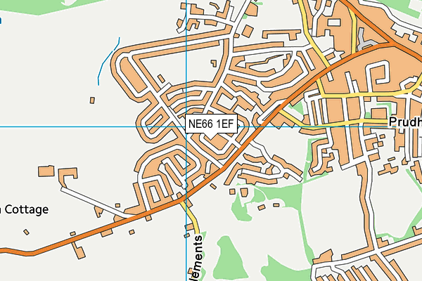 NE66 1EF map - OS VectorMap District (Ordnance Survey)