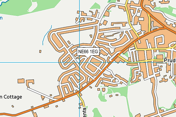 NE66 1EG map - OS VectorMap District (Ordnance Survey)