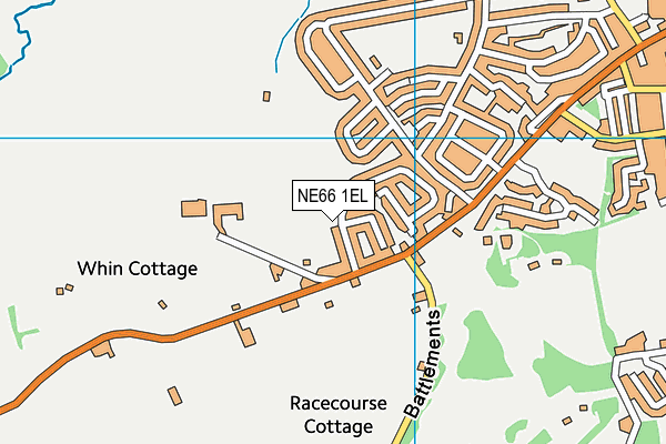 NE66 1EL map - OS VectorMap District (Ordnance Survey)