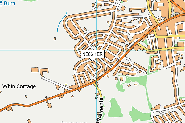 NE66 1ER map - OS VectorMap District (Ordnance Survey)