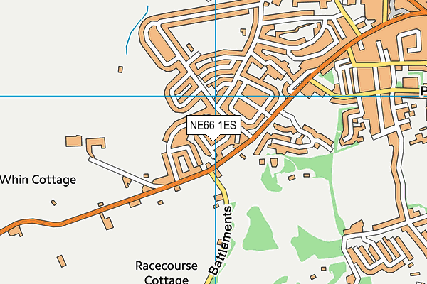 NE66 1ES map - OS VectorMap District (Ordnance Survey)