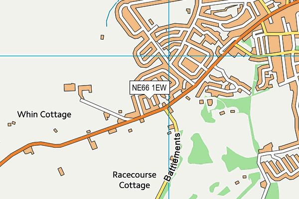 NE66 1EW map - OS VectorMap District (Ordnance Survey)