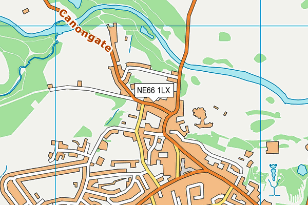 NE66 1LX map - OS VectorMap District (Ordnance Survey)