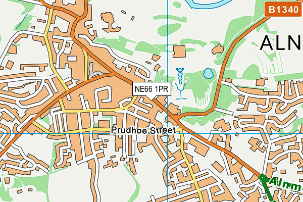 Alnwick Squash Club Ltd map (NE66 1PR) - OS VectorMap District (Ordnance Survey)
